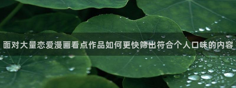 梦漫漫画漫画导航入口：面对大量恋爱漫画看点作品如何更快筛出符合个人口味的内容